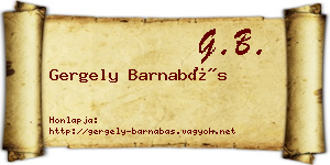 Gergely Barnabás névjegykártya