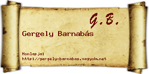 Gergely Barnabás névjegykártya