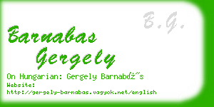 barnabas gergely business card